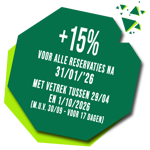+15 voor alle afreizen na 31/01/2026