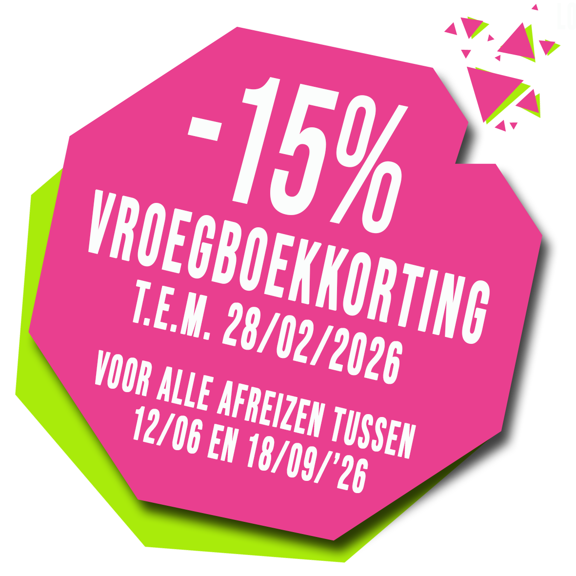 -15% VBK t.e.m. 28/02/'26 voor afreizen tss 12/06 en 18/09/'26